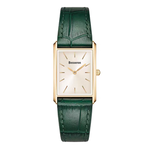 Reloj de Pulsera de Cuarzo Cuadrado Clásico y Atemporal para Hombre con Correa de Cuero y Caja de Acero Inoxidable para Negocios y Uso Diario - Product Image 2