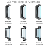 Cloison de séparation moderne en verre trempé de 60 mm avec cadre en aluminium, pleine hauteur, pour bureau, chambre et extérieur, insonorisée
