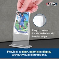 Support d'affichage en acrylique pour cartes à collectionner, porte-cartes à bords biseautés pour présentoir de bureau ou d'étagère, cadre de présentation standard pour cartes