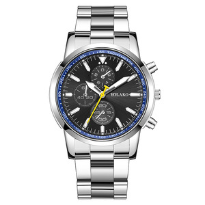 Reloj de pulsera para hombre, reloj de pulsera con correa de acero inoxidable de tres ojos, reloj elegante para hombre, recién llegado, artículo de venta al por mayor - Product Image 5