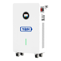 Batterie Lifepo4 Y&H 51,2V 200AH 10,24kWh, système de stockage d'énergie de type plancher, cycle profond, 6000+ cycles de vie, BMS intégré