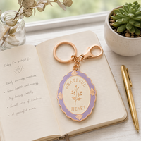 Nouveaux porte-clés tendance en émail souple et dur, design végétal, coquillage ajouré, artisanat métallique, porte-clés personnalisé, fleur