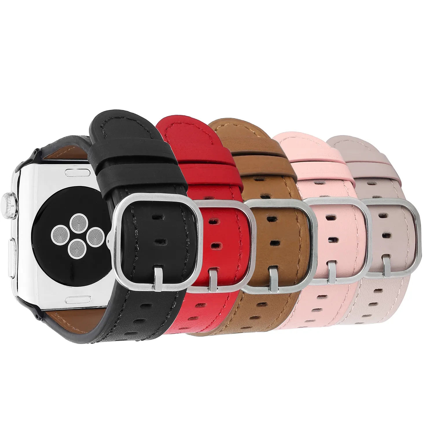 Echt Lederen Slimme Horlogeband Klassiek Lederen Polsbandje Voor Apple Watch 38/40Mm/42Mm/44Mm