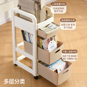 Portable <b>Backpack</b> Organizer With <b>Wheels</b> Multi Tier Book Storage Rack For Students Office Use - Product Image 2