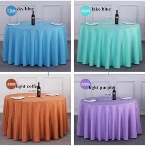 Bán buôn không thấm nước 120 inch đồng bằng nhuộm vòng khăn trải bàn sang trọng Polyester Vải cho ăn tiệc cưới tiệc sự kiện bên - Product Image 5