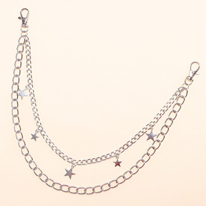 Double Layer Metal Pants <b>Chain</b> Star Pendant Zinc Alloy Unisex Waist <b>Chain</b> For Daily Wear - Product Image 3