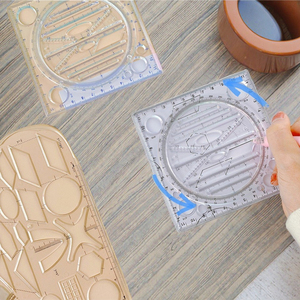 Mild Culture VB-6532: Set di Modelli Geometrici in Plastica e Strumento di Misurazione Multiuso con Righello da 11 cm per Uso Scolastico - Product Image 6