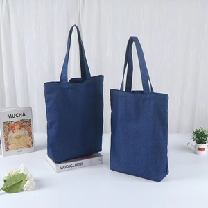 กระเป๋าผ้าเดนิมแฟชั่นเกาหลี, กระเป๋าโท้ทเปล่าสำหรับสกรีนโลโก้, กระเป๋าหิ้วแบบเรียบง่ายสไตล์ลำลอง - Product Image 3