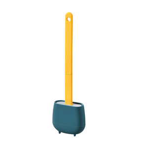 Escobilla de silicona para inodoro montada en la pared con mango largo para limpieza de ángulos muertos, ideal para el hogar y las necesidades diarias. - Product Image 5