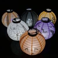 Lanterne en papier pliable illuminée à LED avec motif araignée, citrouille et fantôme, prix de gros Nicro, décoration de fête d'Halloween