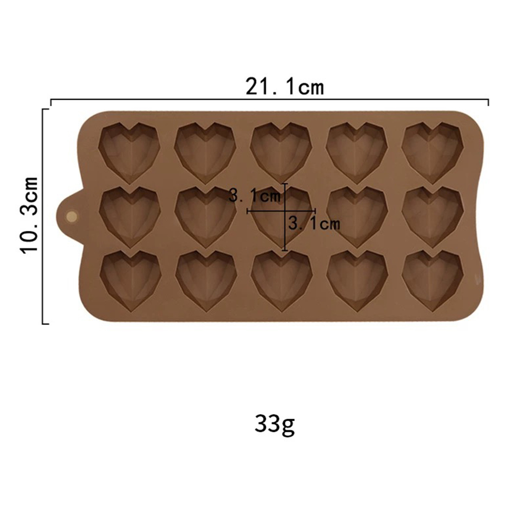 15-link Diamond Heart Chocolate Mould