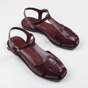 Nuevas Sandalias de <span class=keywords><strong>Mujer</strong></span> más Vendidas, Zapatos Negros de Suela Plana con Punta Redonda a la Moda en Venta Caliente - Product Image 2