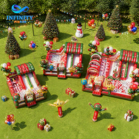 Château gonflable de Noël sur mesure, avec toboggan, pour intérieur et extérieur, thème festif, aire de jeux, vente en gros directe usine