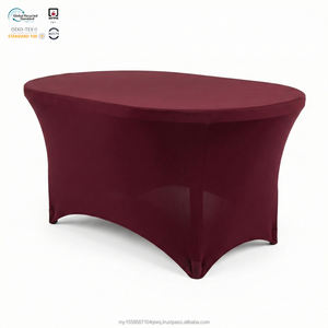 ผ้าคลุมโต๊ะทรงสี่เหลี่ยมผืนผ้าแบบยืดหยุ่น ขนาด 6 ฟุต สีทองหรูหรา ผลิตจากผ้าสแปนเด็กซ์ กันน้ำ เป็นมิตรกับสิ่งแวดล้อม เหมาะสำหรับงานแต่งงานและงานฉลองครบรอบ - Product Image 1