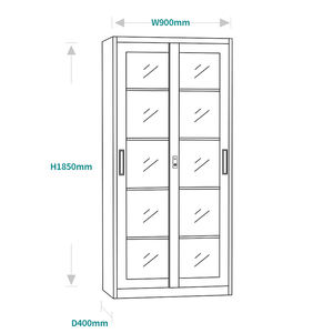 Armoire <span class=keywords><strong>de</strong></span> bureau multifonctionnelle verrouillable en métal avec porte en verre Classeur en acier au design moderne pour le bureau - Product Image 3