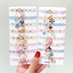 Pulsera de dibujos animados para niños, brazalete con cuentas de princesa, para bebé