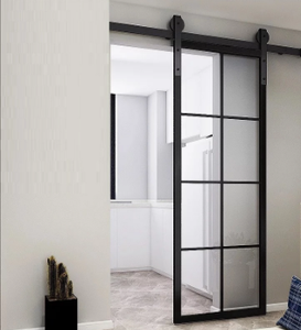 <span class=keywords><strong>Porte</strong></span> en verre forgé avec grilles, mécanisme de <span class=keywords><strong>porte</strong></span> <span class=keywords><strong>coulissante</strong></span> en fer forgé, de taille personnalisée, pour grange - Product Image 2