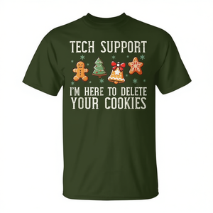 Tech Support Christmas Cookies T-shirt pour homme, cadeau amusant pour les fêtes - Product Image 2