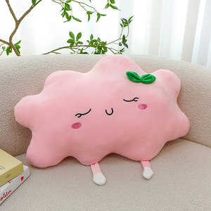 Coussin <span class=keywords><strong>de</strong></span> canapé nuage en peluche jaune, rose et blanc pour enfants, personnalisable en gros, avec doublure en maille, design tendance, poupée <span class=keywords><strong>de</strong></span> sommeil - Product Image 3