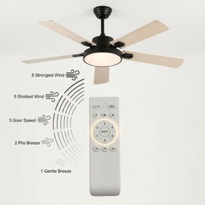 Fan <b>Light</b> with <b>Light</b> Kit LED <b>Ceiling</b> Lamp Wooden Blades Living Room Bedroom Chandelier - Product Image 5