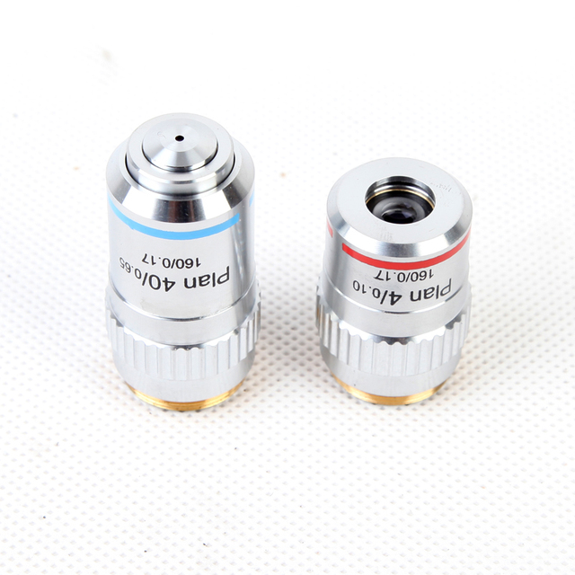 195 Flat Field Achromatic Objective 4X 10X 20X 40X 100X High Power Lens for Biological Microscopy