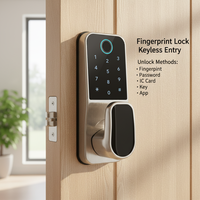 Cerradura Inteligente TTlock Cloud para Hogar, Hotel u Oficina, de Aleación de Zinc con Huella Dactilar y Código, para Puertas de Madera/Acero Inoxidable