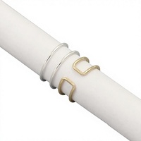 Vente en gros Bague de bricolage en or 14 carats double couche lisse réglable Accessoires de bague empilable