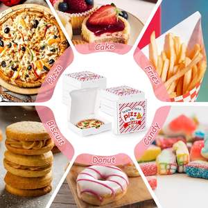 Boîtes à mini-pizzas rouges et blanches pour la Saint-Valentin, boîtes à pizzas blanches avec autocollants pour les cadeaux de fête de Noël, DIY - Product Image 5