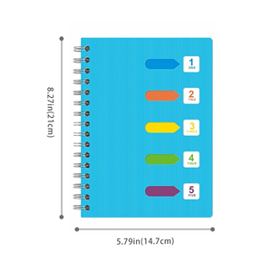 Cahier à spirale avec onglets de séparation numérotés colorés <span class=keywords><strong>Organisation</strong></span> multi-sujets pour les étudiants, les enseignants et les fournitures de bureau - Product Image 2