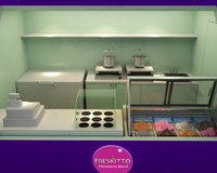 Présentoir mobile pour extérieur, stand de présentation, nouveau design, en acier inoxydable, chariot à crème glacée et yaourt, kiosque alimentaire, à vendre,