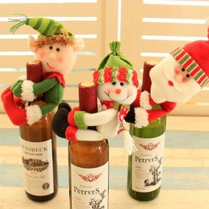 Christmas Decoration <b>Red</b> Wine Bottle Decorations Cute Santa Claus Snowman New Year Home Dining Table Decor Christmas - Product Image 3