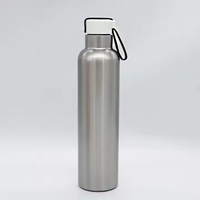 Botella Deportiva Aislada Unisex de 750 ml con Asa, Logotipo Personalizado, Acero Inoxidable al Vacío, Tapa de Plástico, Libre de BPA, a Prueba de Fugas, Térmica de 12-24 Horas