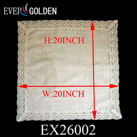 Napperons de table en lin 20x20 pouces EX26002, élégants pour décoration de mariage rustique ou bohème