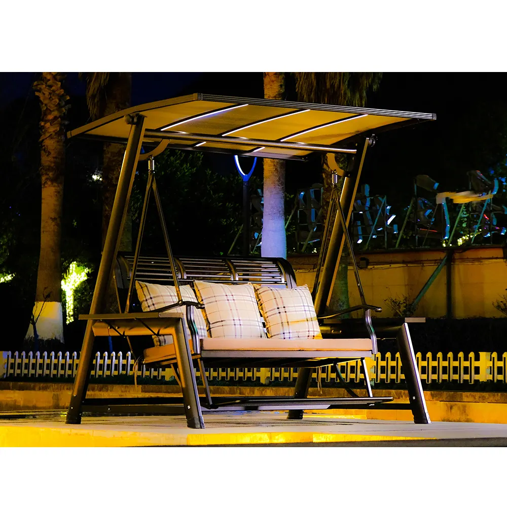 Balançoires de patio à led solaires chaise suspendue meubles d'extérieur balançoires de patio, balançoire extérieure de jardin suspendue