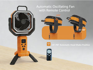 Desktop Foldable <b>Stand</b> <b>Fan</b> with 20000mAh Rechargeable Battery LED Lights 4 Speeds Plastic English for Camping & Picnics - Product Image 2