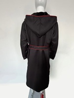 Peignoir d'hôtel de luxe noir à capuche, extérieur en satin, intérieur en velours cristal, écologique, thermique, logo personnalisé, unisexe