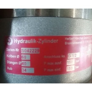 Cylindre hydraulique Haenchen 60x40x34mm G1/2 Résistance à la pression 150 bar - Product Image 1