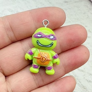 Charmes en résine HP0150, mignons et doux, tortues mutantes, pendentifs, dessins animés pour enfants, anime, fabrication de bijoux DIY, fournitures artisanales, accessoires - Product Image 5