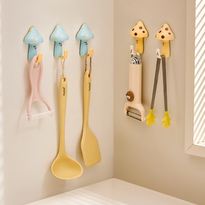 Wall Multi-Purpose Mushroom <b>Hooks</b> Cartoon Self-Adhesive <b>Hook</b> Kitchen Bathroom Storage <b>Shelf</b> Holder Stickers <b>Hook</b> - Product Image 1