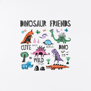 Camiseta con estampado de dinosaurios lindos para adultos, poliéster transpirable de verano Q85 - Product Image 1