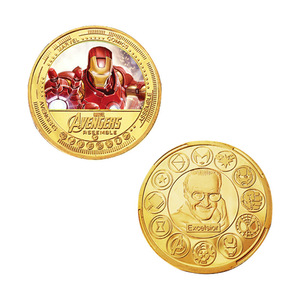 Monedas con Temática de Películas de Marvel Americanas, Monedas de Oro de Iron Man, Monedas Conmemorativas de Metal de Héroes de Marvel, Chapadas <span class=keywords><strong>en</strong></span> Oro de 24K, Gran Venta - Product Image 5