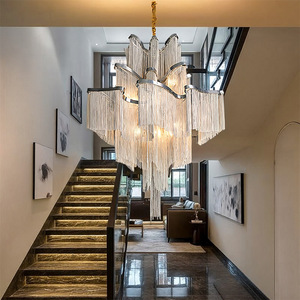Lustre Moderne en Argent, Luminaire Suspendu Contemporain en <span class=keywords><strong>Métal</strong></span> pour Îlot de Cuisine, Salle à Manger, Salon, Hôtel, Vente en Gros, Usine OEM - Product Image 3