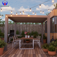 Wishoutdoor WS-225 Pergola de style resort en aluminium 6063-T6, lames motorisées robustes, finition thermolaquée, design moderne et luxueux