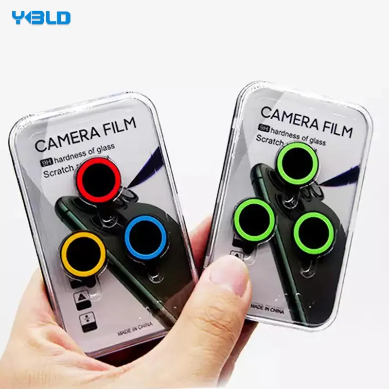 Mobile Phone Luminous camera lens protectors for iphone 15 14 13 Lens Protection Film Camera Ring