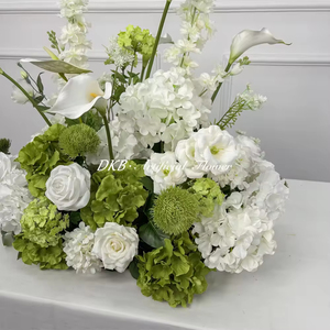 Venta al por Mayor de Decoración Floral Realista para el Pasillo de Boda, Ramo de Flores Artificiales Verdes y Blancas de 70 cm - Product Image 3