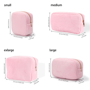 Custom DIY Winter Eco-Friendly Large Super Soft Velvet Zipper Lightweight Makeup Pouch Cosmetic Bag Travel Organizer Storage - Product Image 6