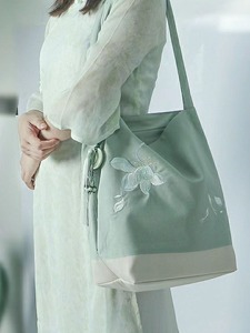 Borsa quadrata con motivo floreale in cotone stile antico con ricamo da donna a tracolla piccola borsa quadrata - Product Image 5