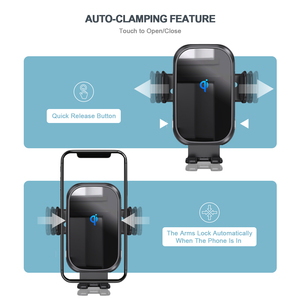 Electric Easy One Touch Auto Clamp Acrílico Car Iphone Holder y cargador inalámbrico Compatible con Iphone - Product Image 3