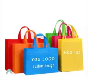 Sac de shopping en non-tissé bleu Klein de taille standard recyclé avec logo personnalisé pour l'emballage de cadeaux - Product Image 3