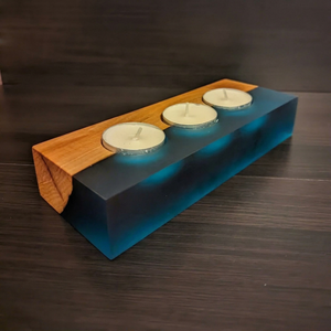 Support de bougie chauffe-plat en résine époxy et bois, forme irrégulière, résistant à la chaleur, étanche, très vendu, écologique, décoration d'intérieur - Product Image 1
